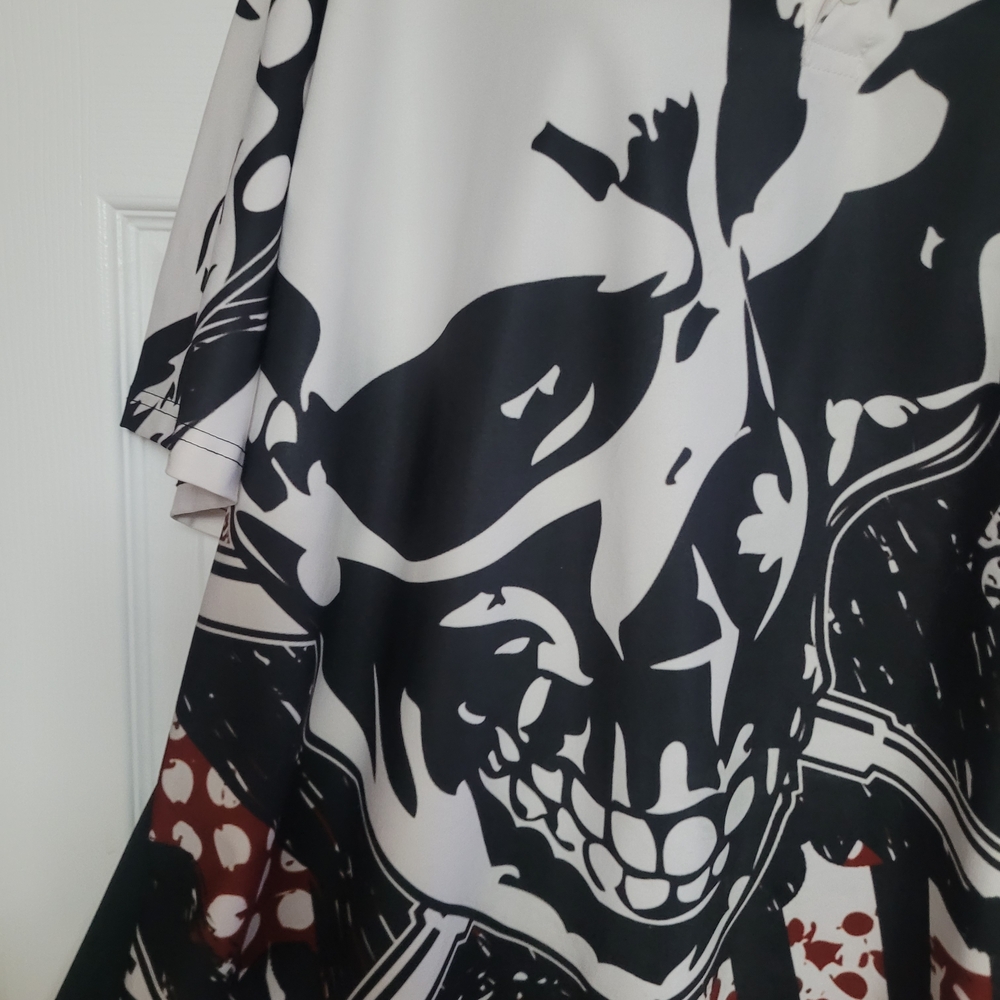 Men's Graphic Skull Shirt - Black and Red - Picture 2 of 4
